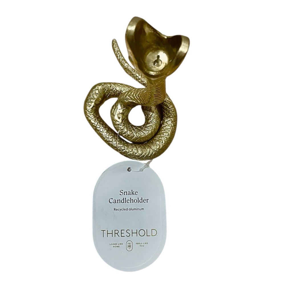 Threshold Gold Snake Taper Candleholder. - Picture 4 of 7